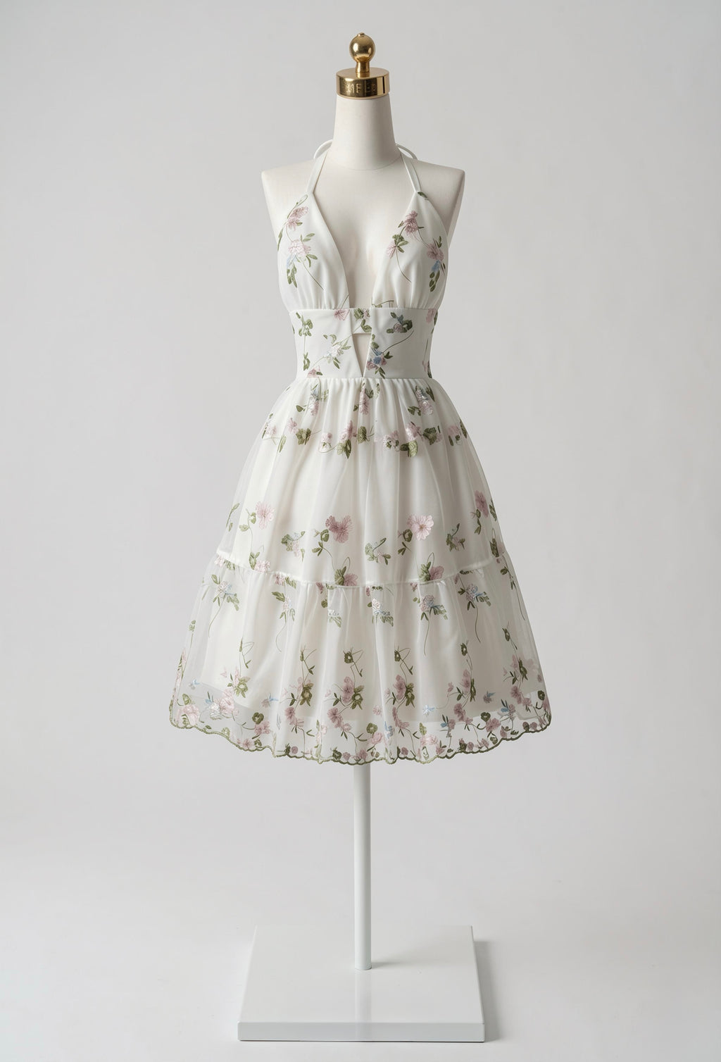 Vestido Floreado con Escote V