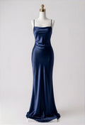 Vestido Maxi Satinado Espalda Descubierta