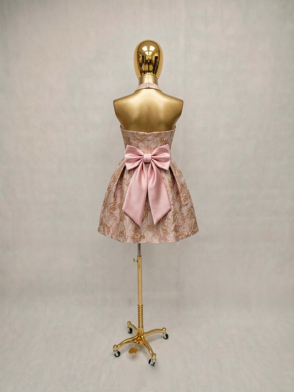 Vestido Strapless Satinado Estampado de Flores