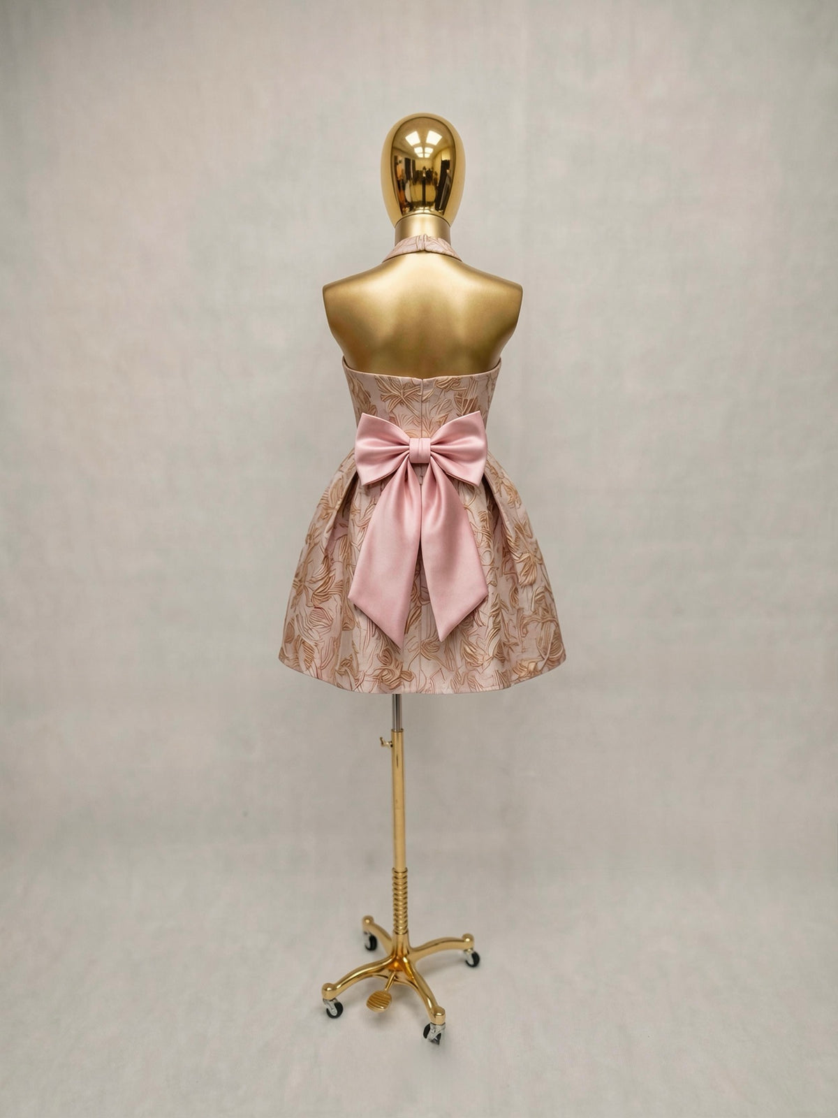 Vestido Strapless Satinado Estampado de Flores