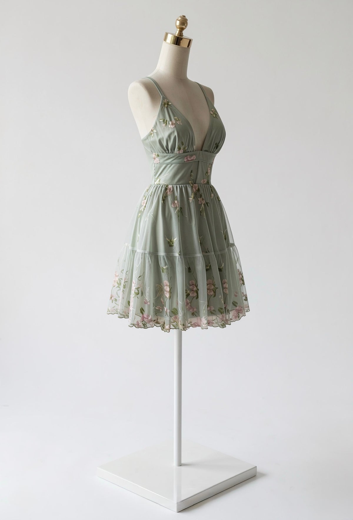 Vestido Floreado con Escote V
