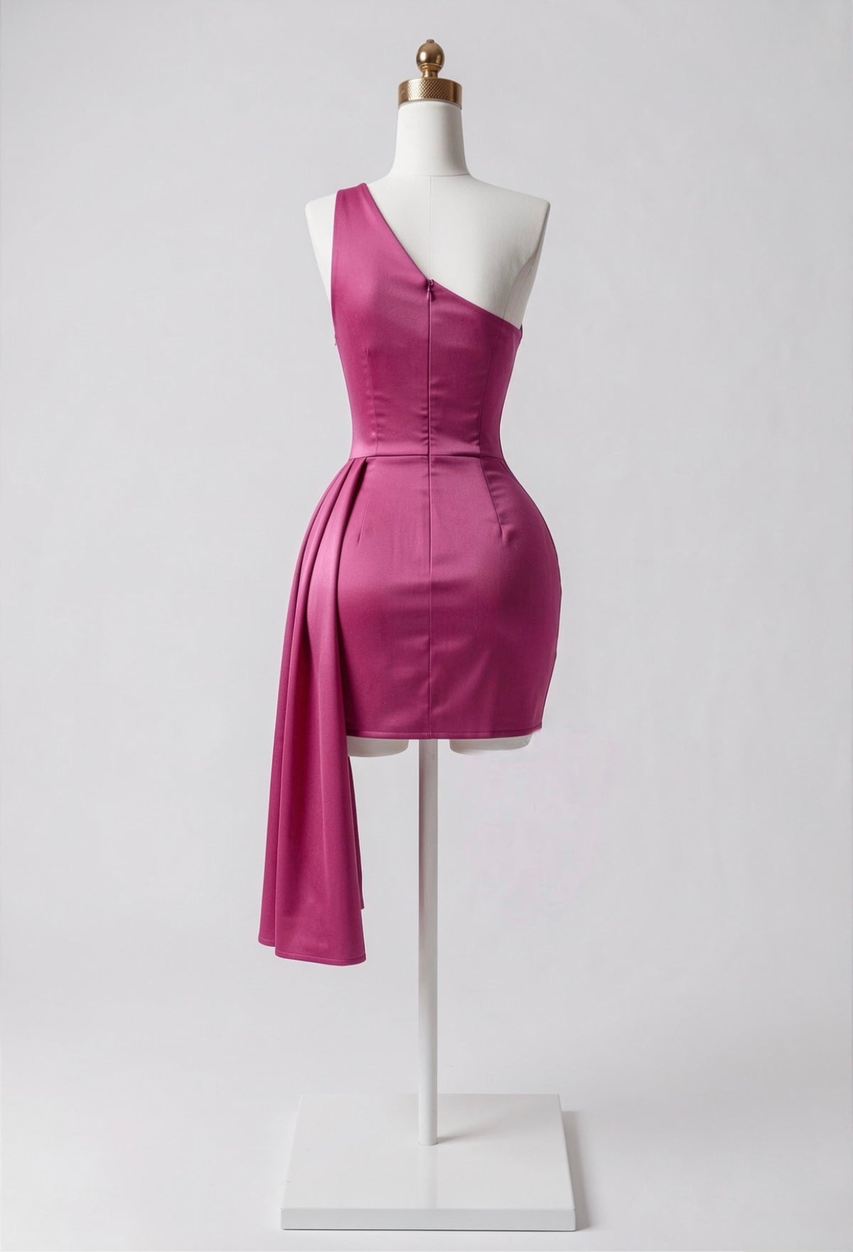Vestido Satinado Asimétrico