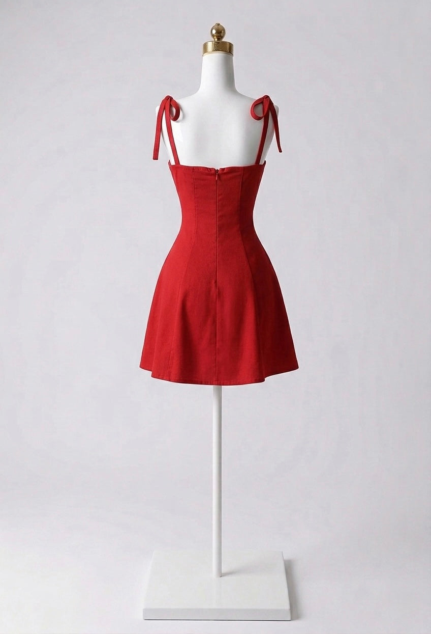 Vestido Mate Tirantes Moño