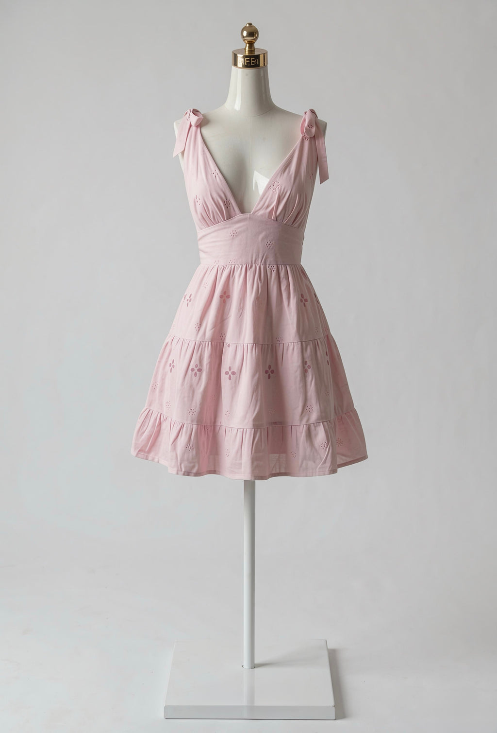 Vestido Escote V con Textura