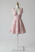 Vestido Escote V con Textura