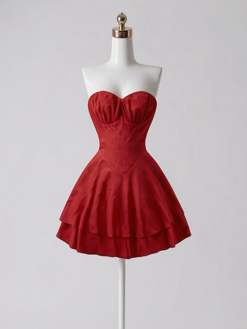 Vestido Escote Corazón con Olanes