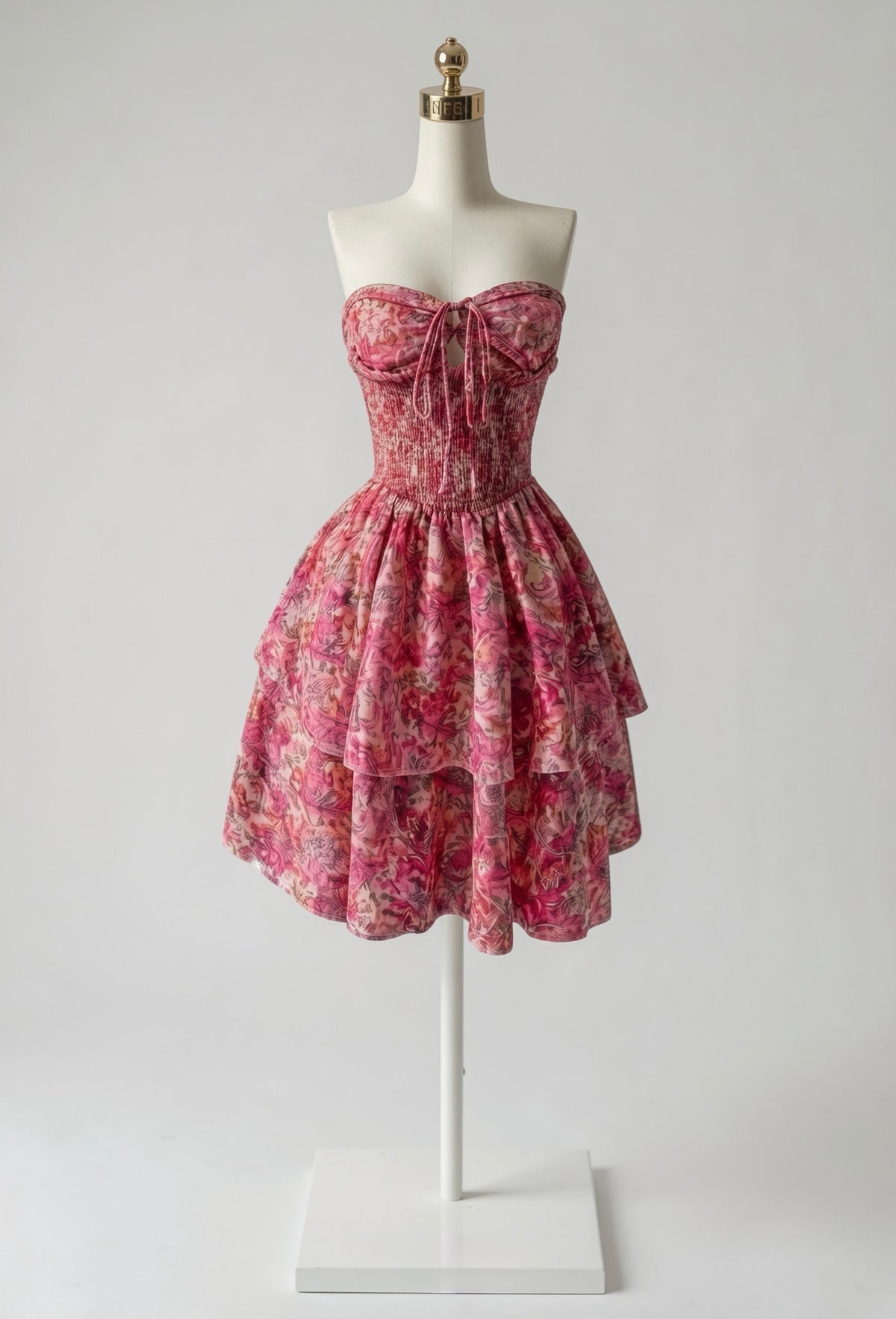 Vestido Strapless Floreado