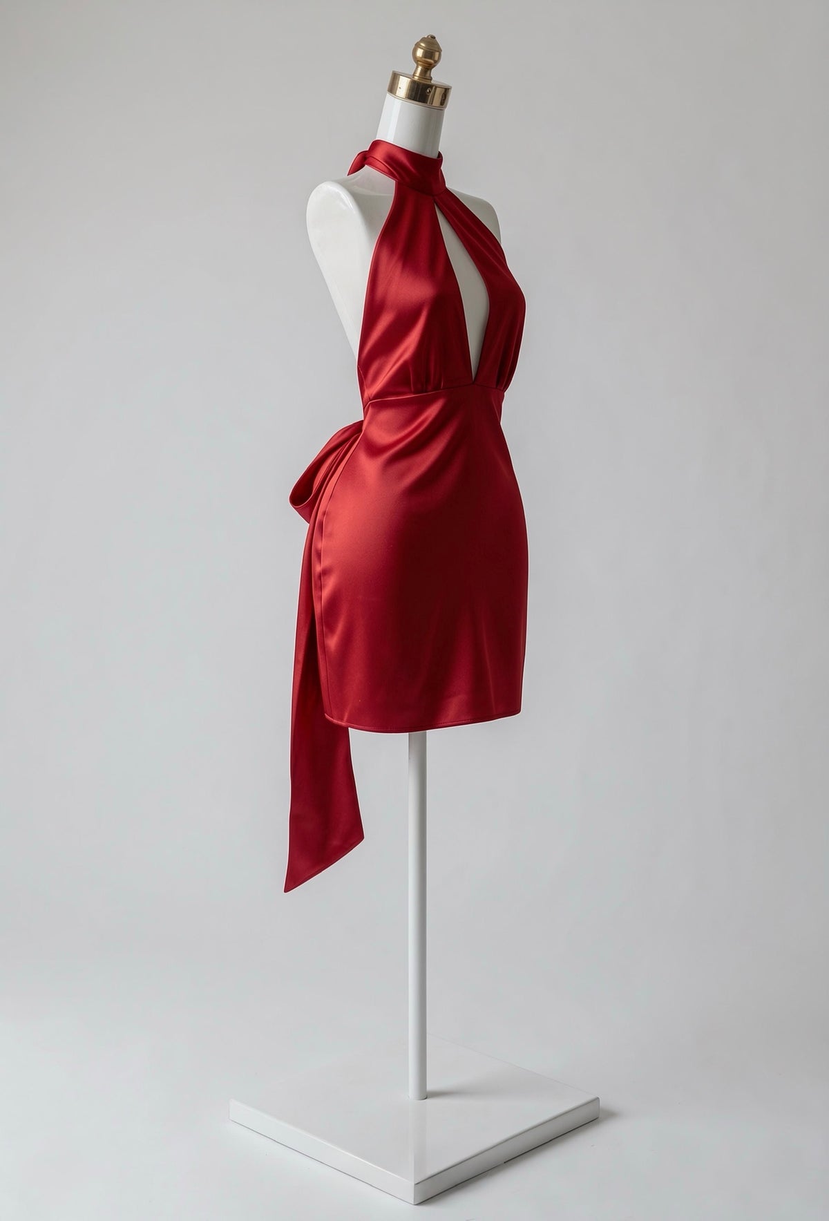 Vestido Satinado Escote V