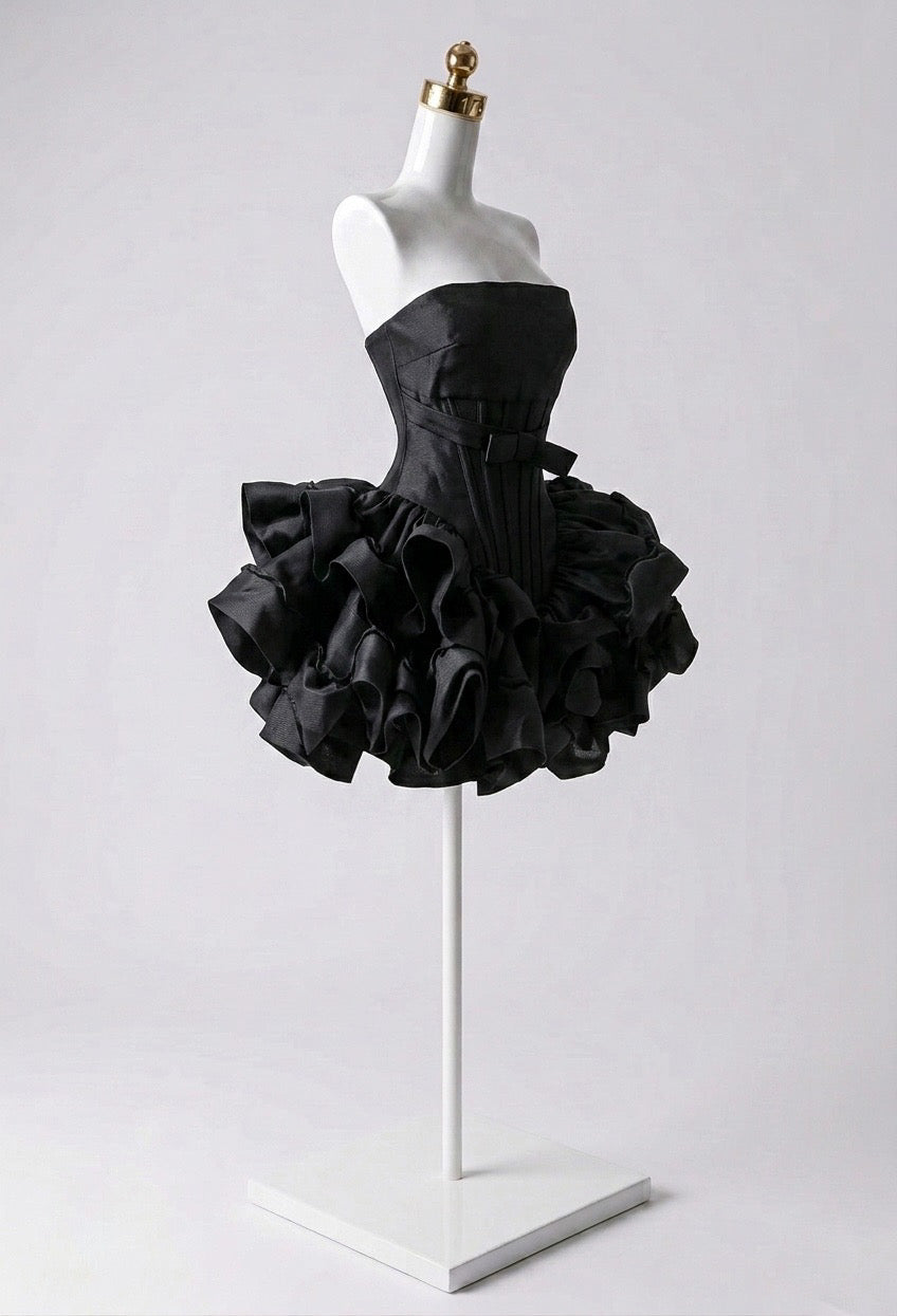 Vestido Corset Ajustado con Olanes