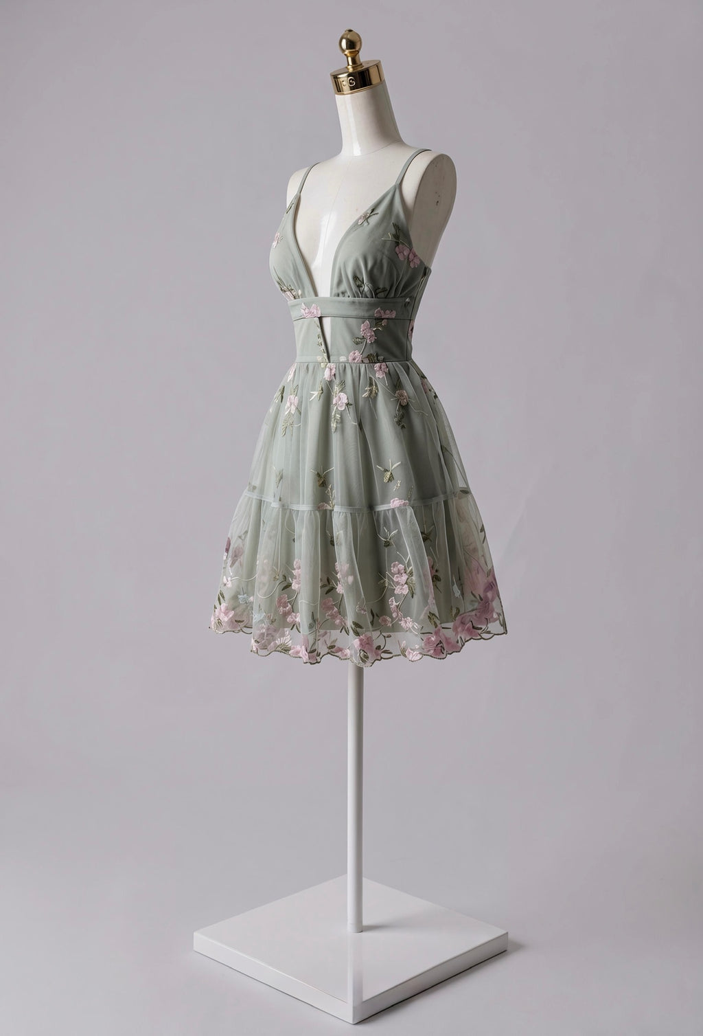 Vestido Floreado con Escote V