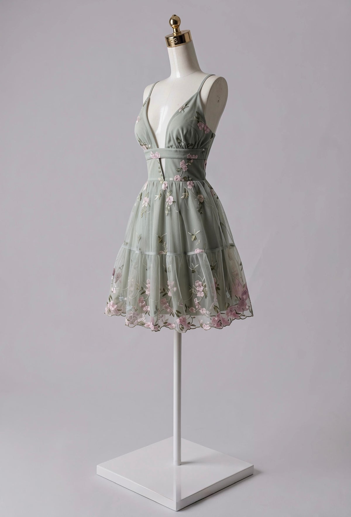 Vestido Floreado con Escote V