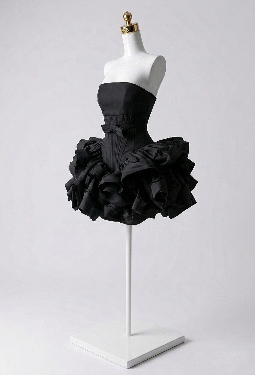 Vestido Corset Ajustado con Olanes