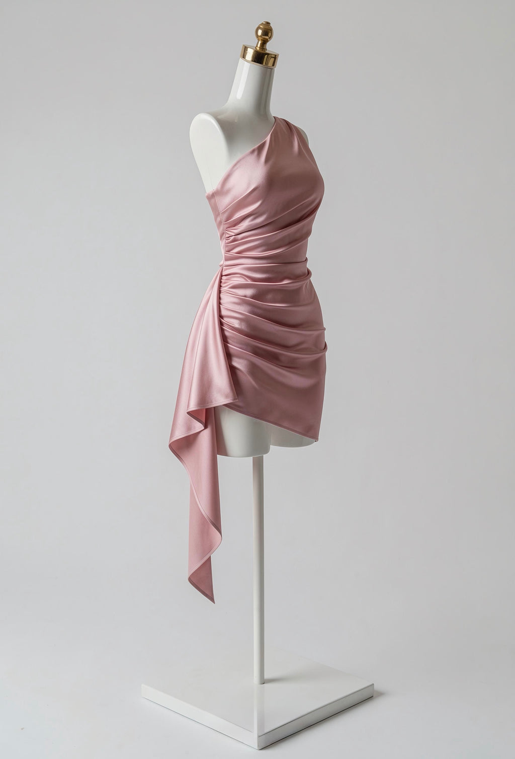 Vestido Satinado Asimétrico