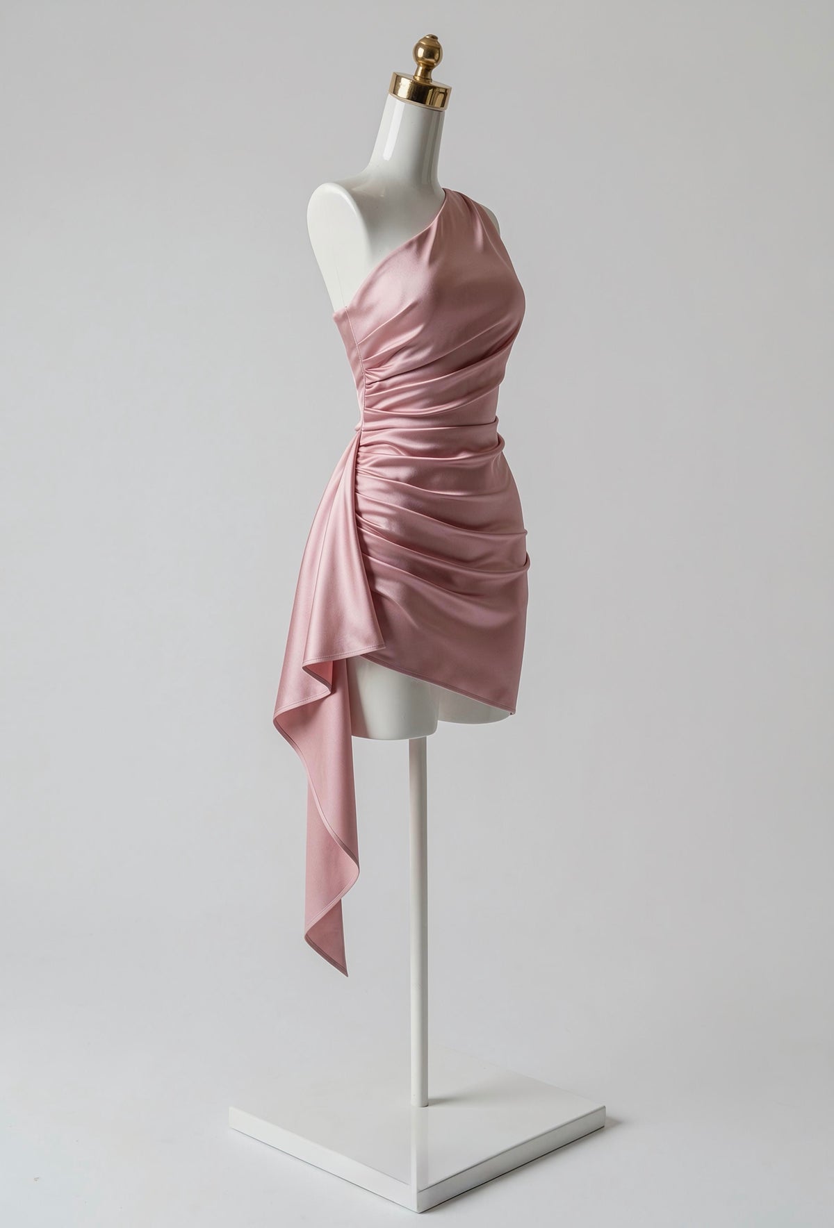Vestido Satinado Asimétrico