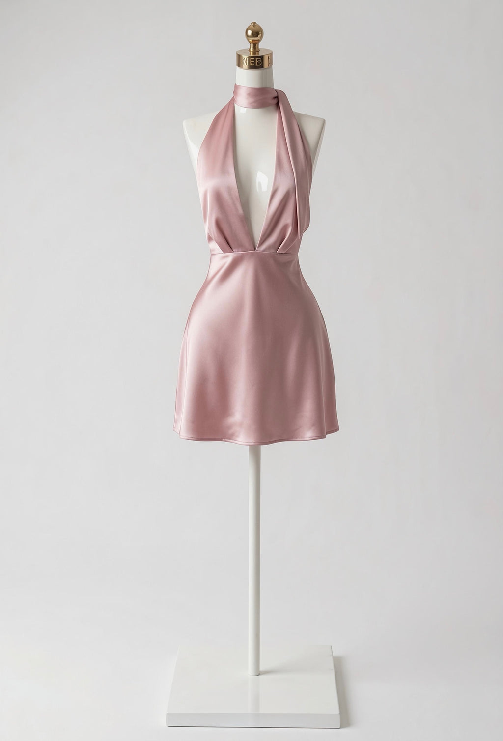Vestido Satinado Escote V