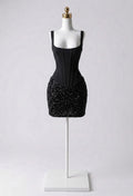 Vestido Corset Mate Lentejuelas con Falda Plisada