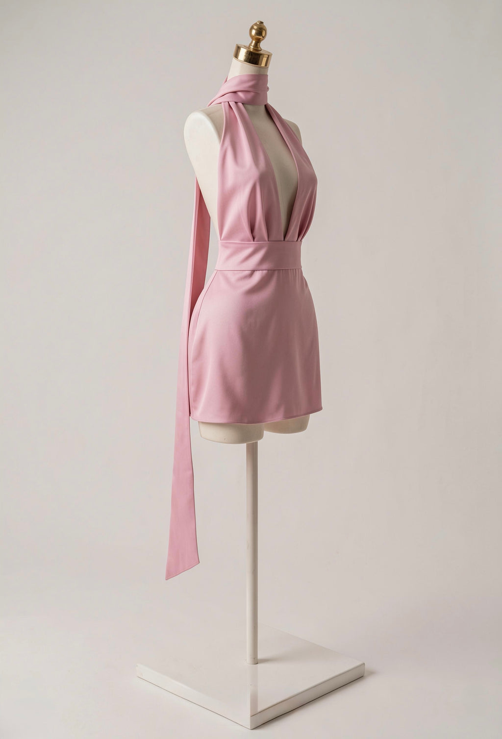 Vestido Satinado Escote V