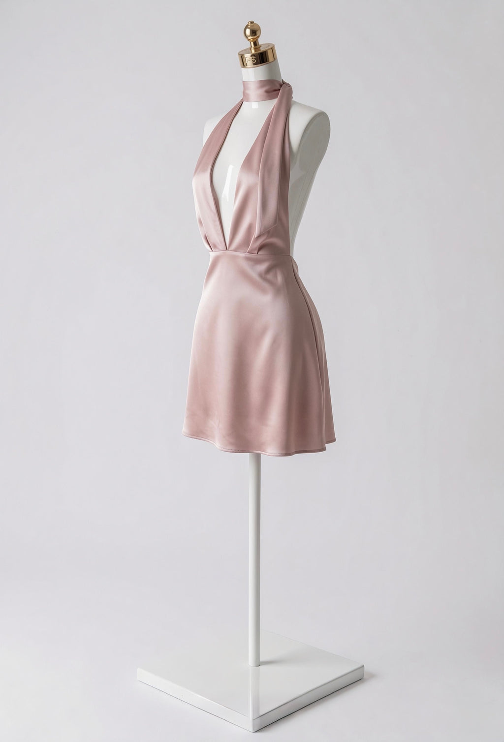Vestido Satinado Escote V