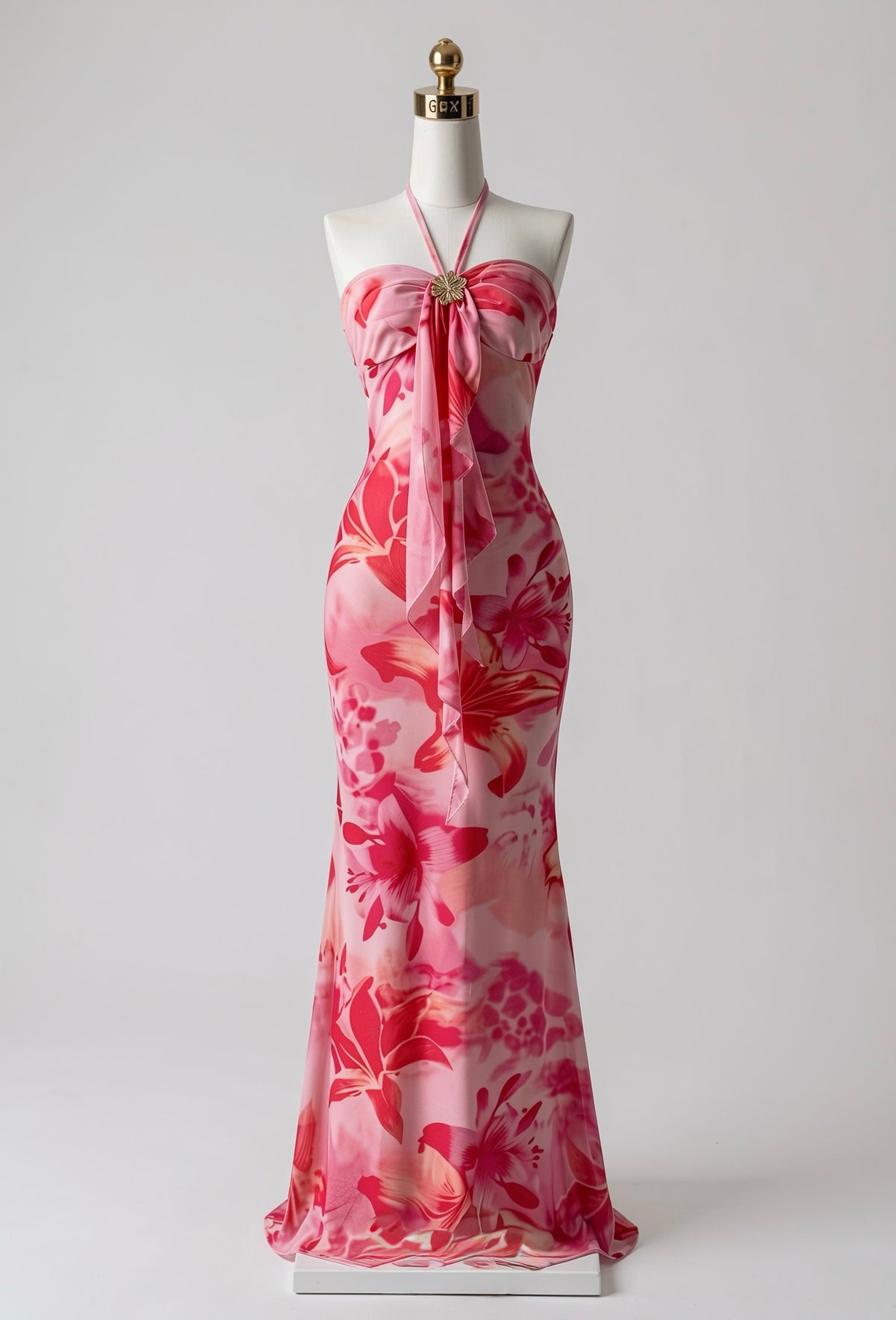 Vestido Strapless Maxi Floreado