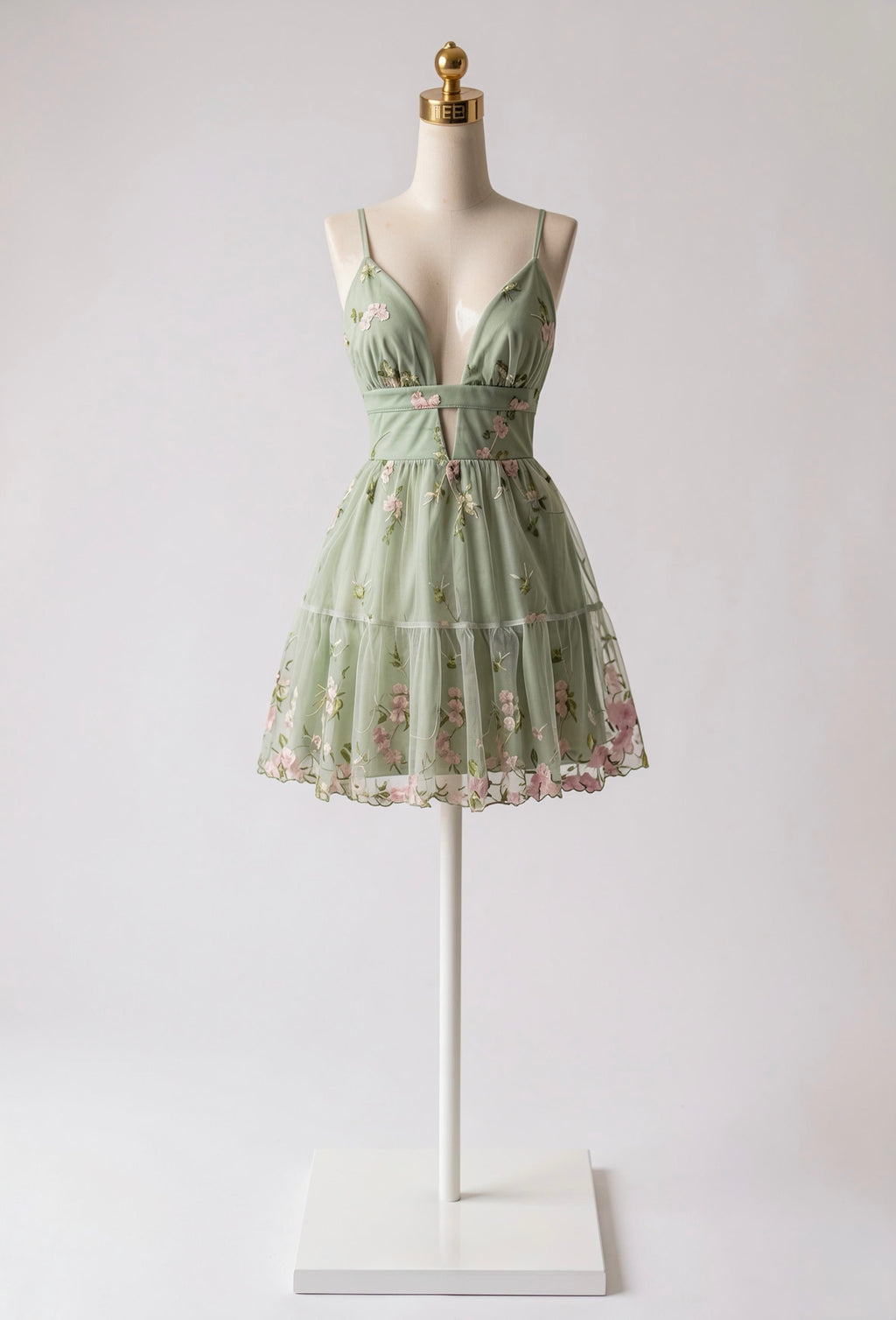 Vestido Floreado con Escote V