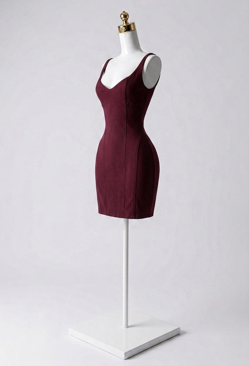 Vestido Mini Entallado de Tirantes