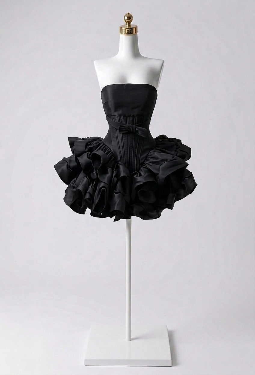 Vestido Corset Ajustado con Olanes