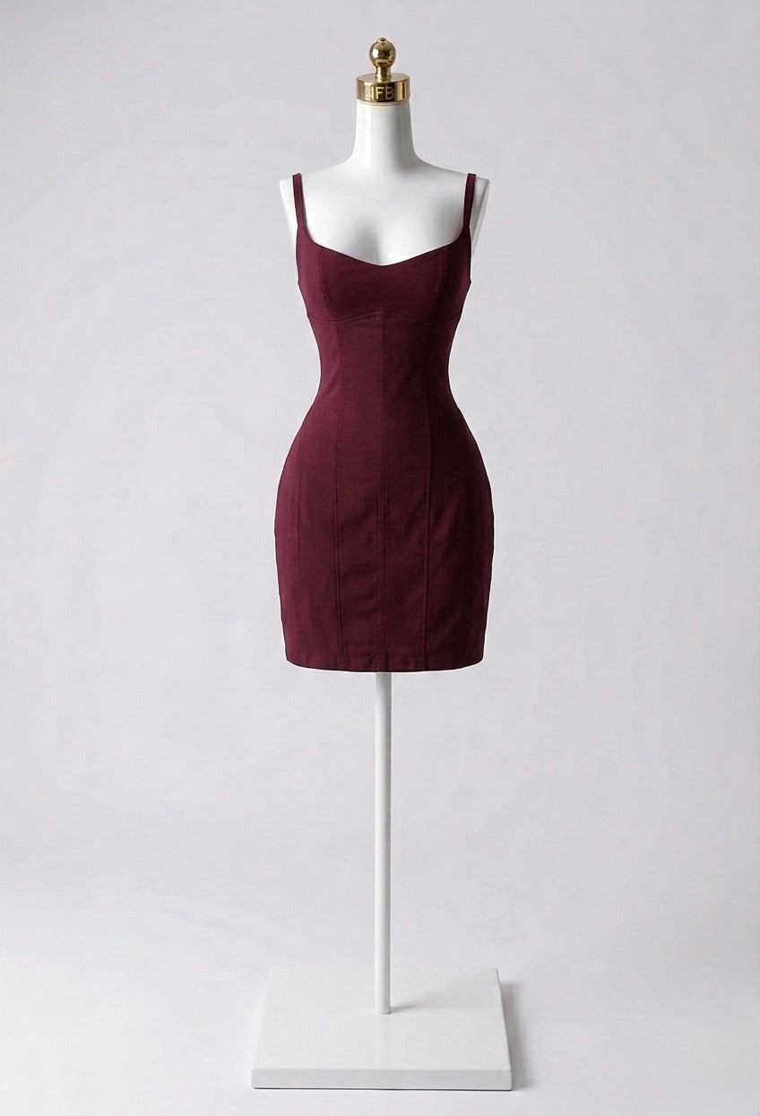 Vestido Mini Entallado de Tirantes