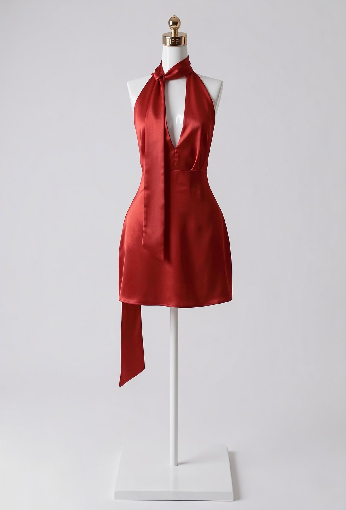Vestido Satinado Escote V