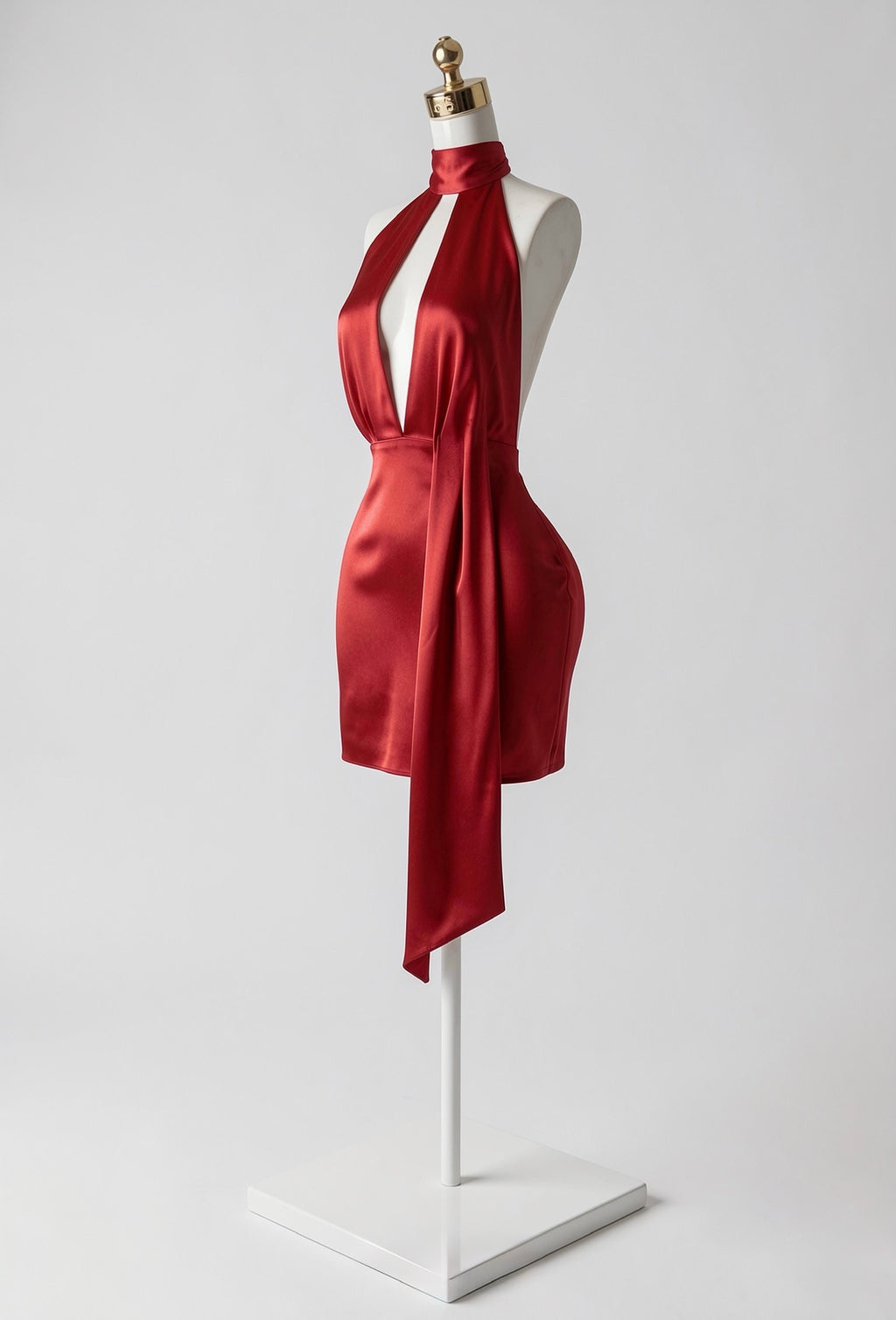 Vestido Satinado Escote V