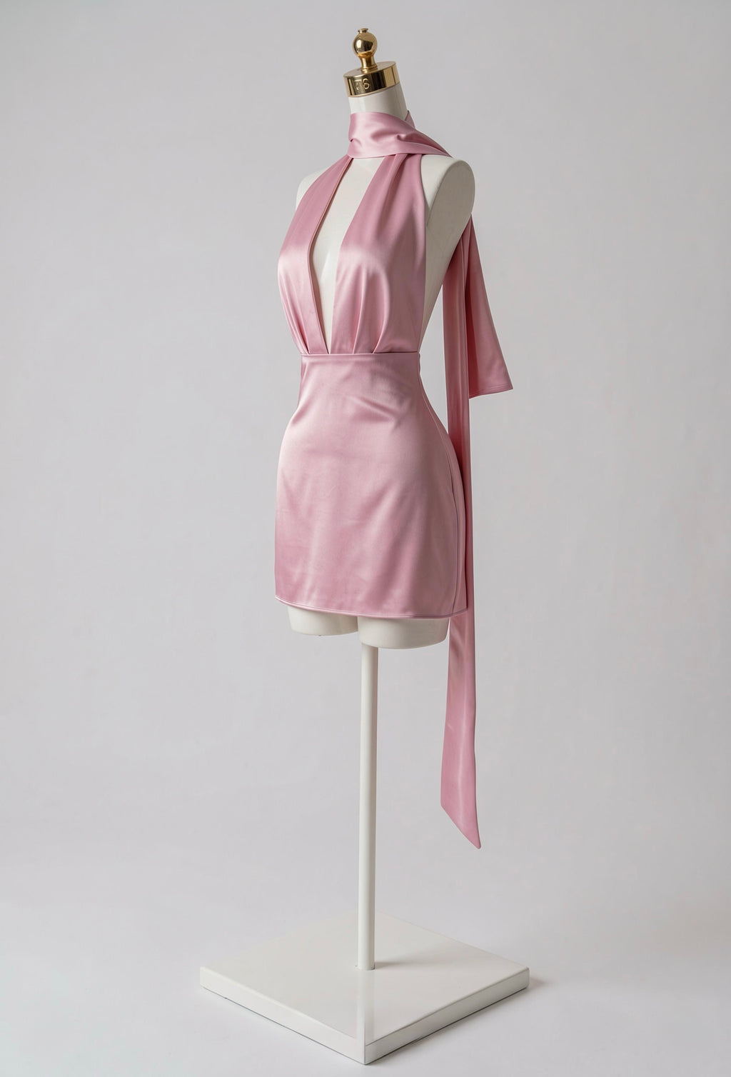 Vestido Satinado Escote V