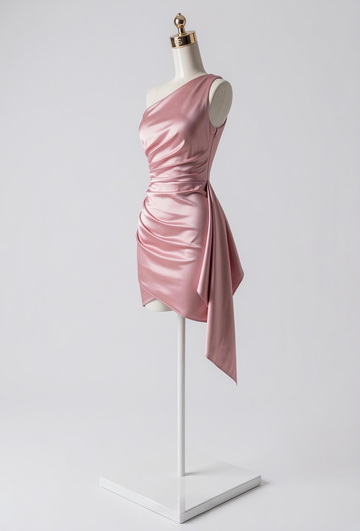 Vestido Satinado Asimétrico