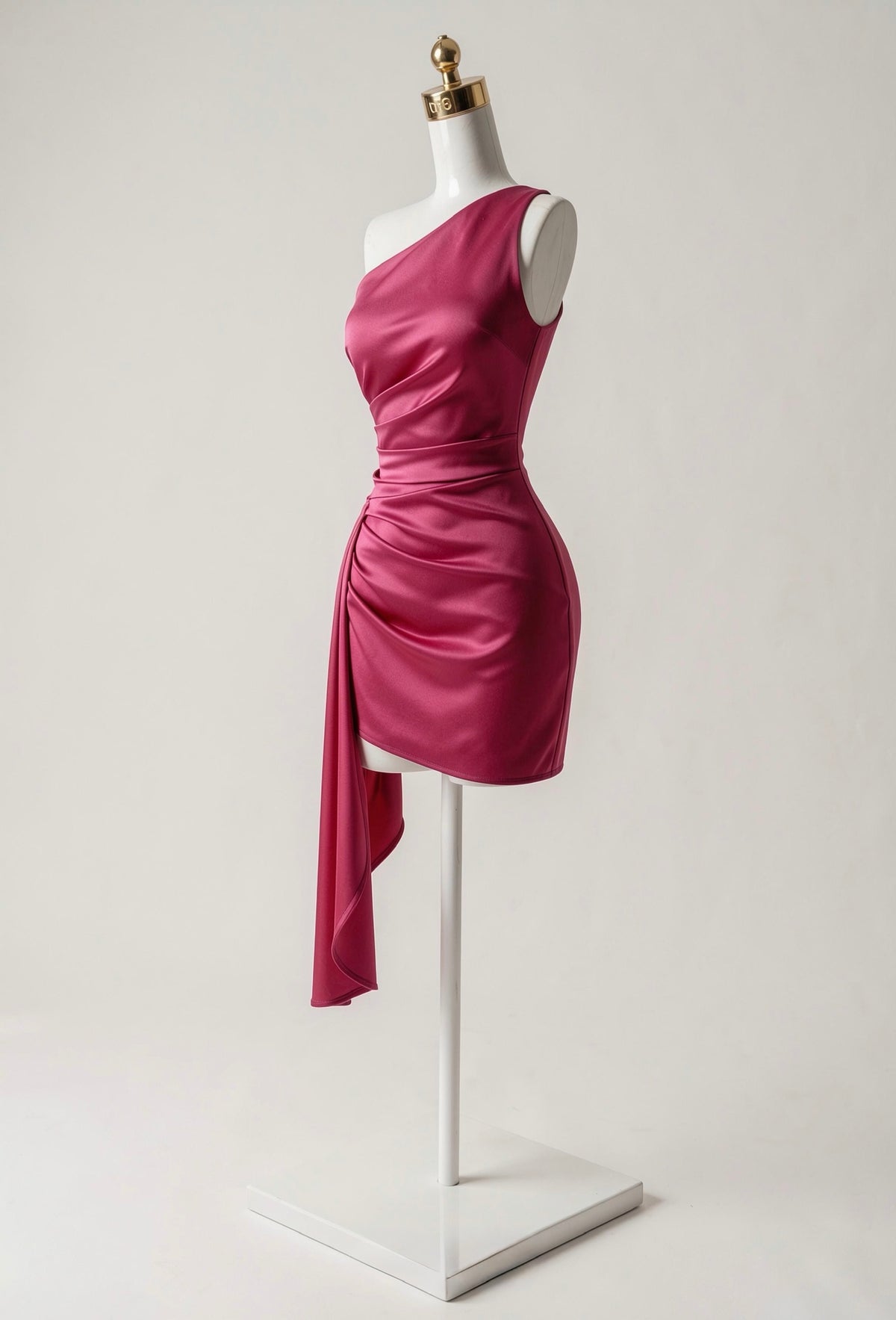 Vestido Satinado Asimétrico
