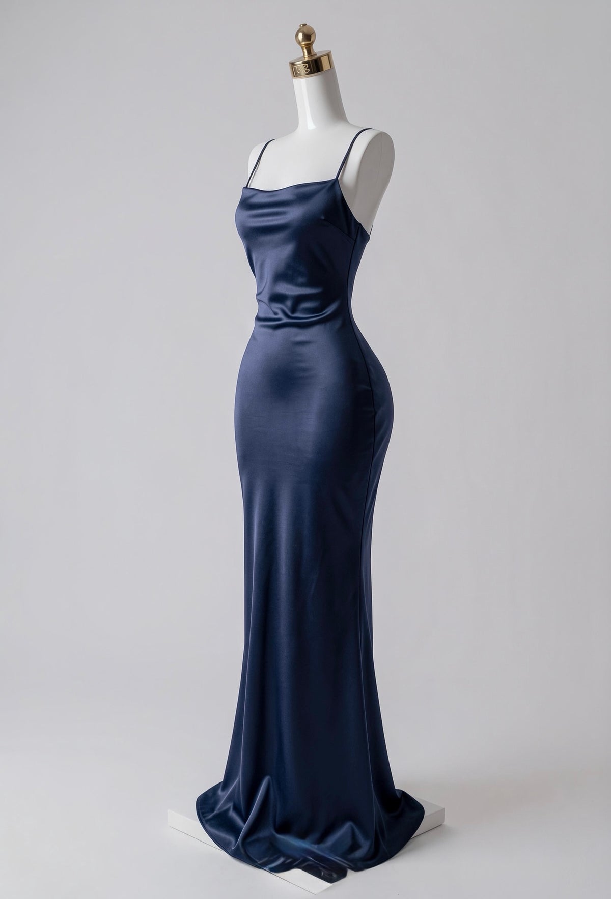 Vestido Maxi Satinado Espalda Descubierta