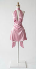 Vestido Satinado Escote V