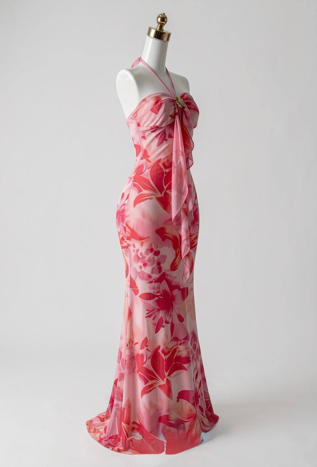 Vestido Strapless Maxi Floreado