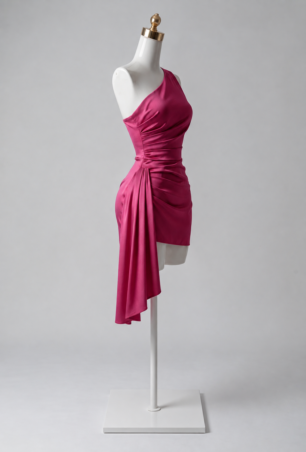 Vestido Satinado Asimétrico