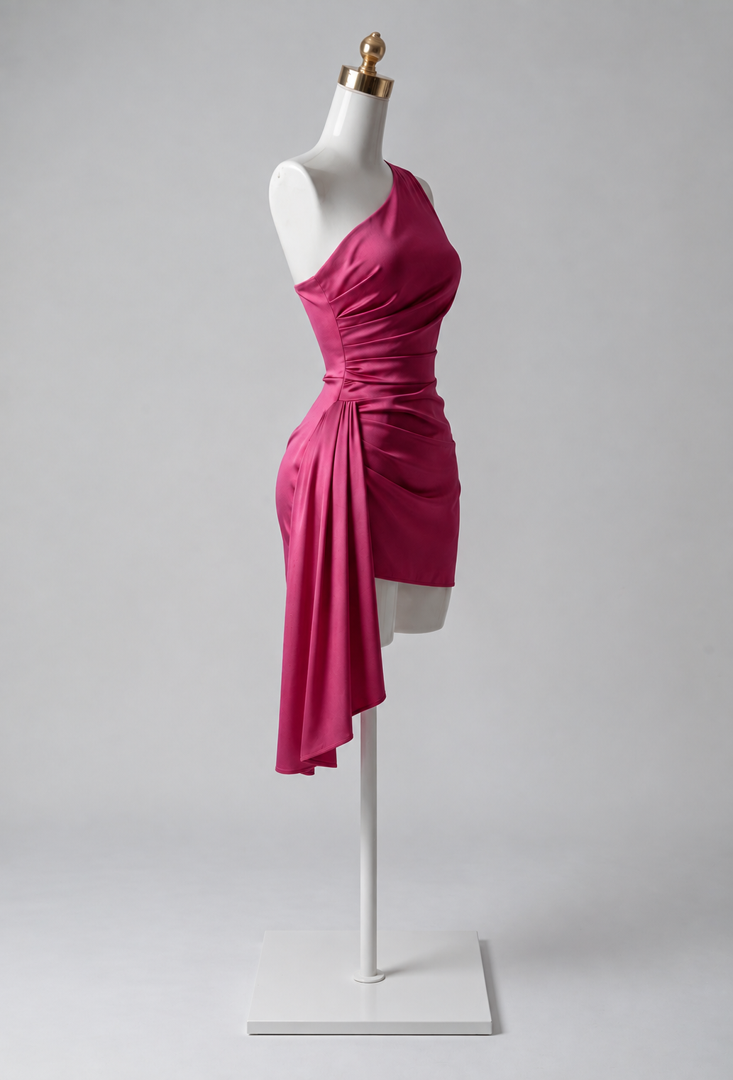 Vestido Satinado Asimétrico